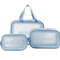 Travel makeup bag translucent toiletry bag frosted bath bag swimming cosmetic storage bag pure color carry-on bag