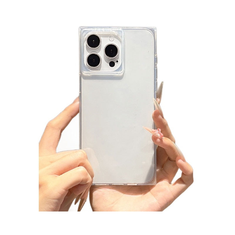 Suitable for apple 16promax creative square mobile phone case anti-fall iphone15 transparent 13 protective cover 14plus