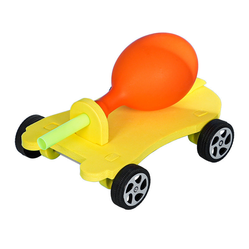 Balloon recoil trolley science small production children primary school students handmade DIY science experiment EVA teaching aids material package