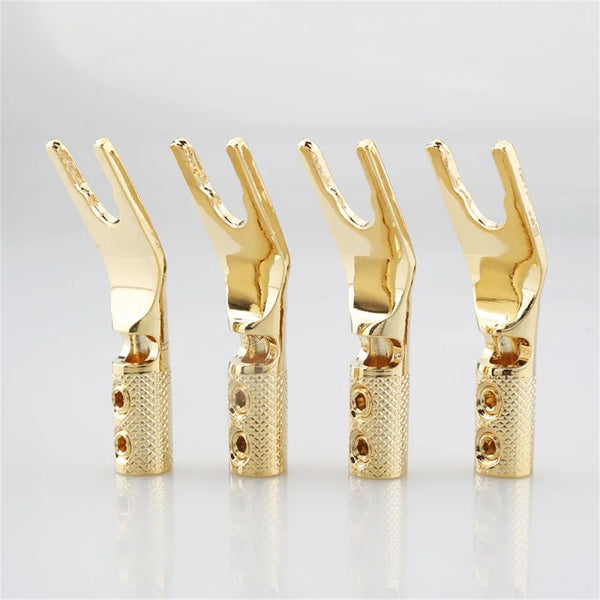 Banana head socket 4MM gold-plated solder-free audio speaker, power amplifier plug, speaker cable connector, red circle, black