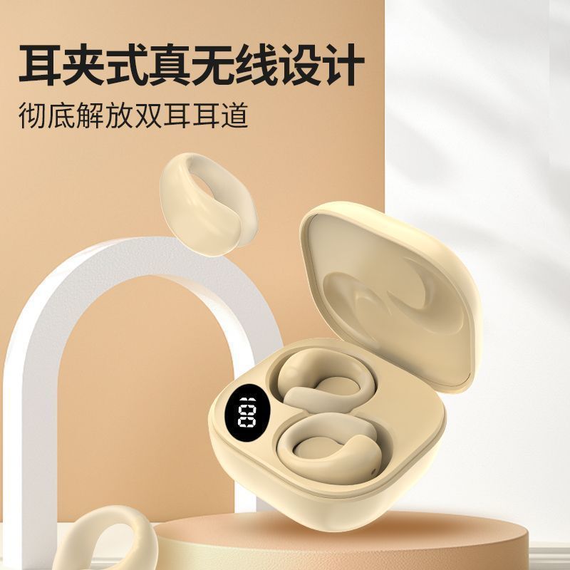 Bluetooth ear clip headphones - open-ear, bone conduction, long battery life, comfortable, and gentle on ears - perfect for students