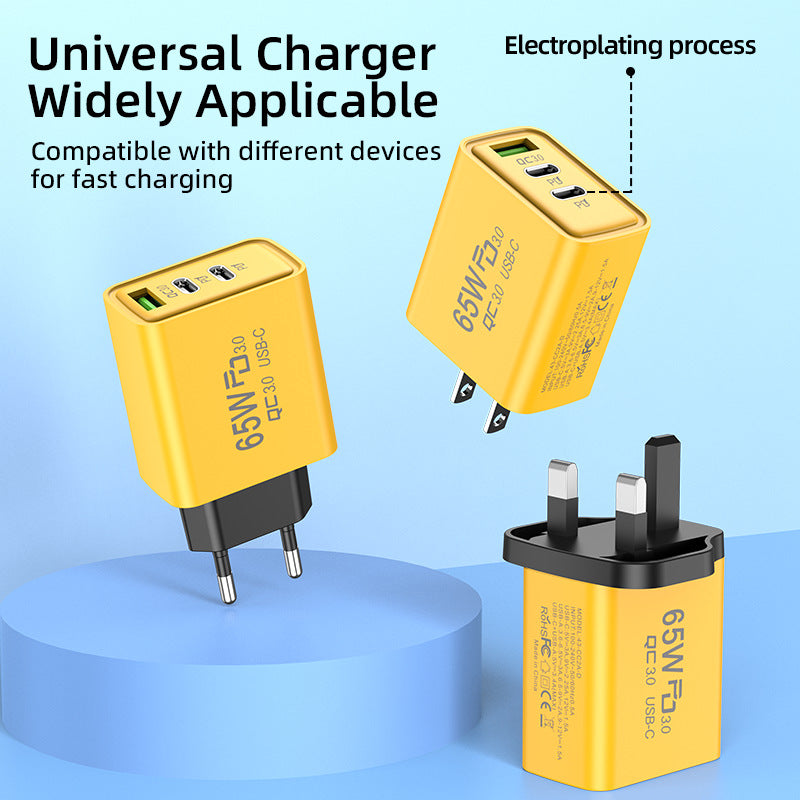 exclusive usb+2pd mobile phone charger multi-port universal us standard european standard british standard travel fast charging head new model