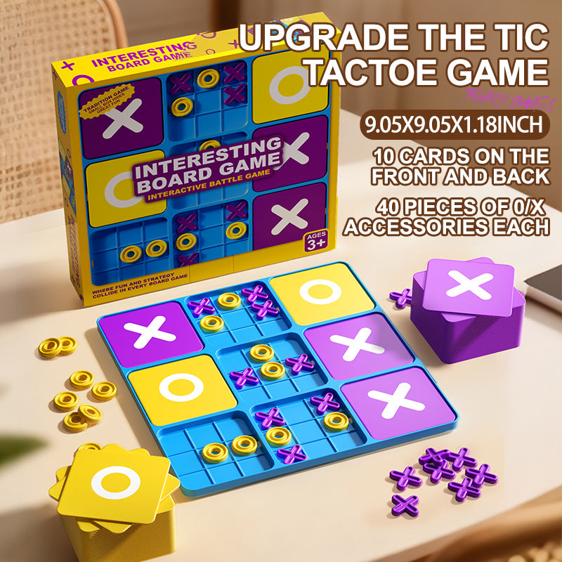 kids educational tic-tac-toe game xo tic-tac-toe board game early education interactive toy nine-square grid desktop board game
