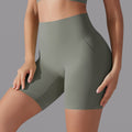Naked-feel, high-waisted, butt-lifting yoga shorts – perfect for running, fitness, and a custom-made, three-quarter length fit. sampling and oem manufacturing available