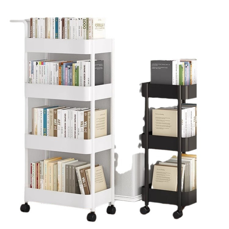 Single armrest trolley storage rack floor-standing snack bookshelf table kitchen bathroom multi-layer storage movable with wheels