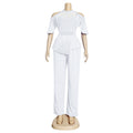 new rhinestone & beaded african  plus size women's autumn outfit: irregular top + pants two-piece set
