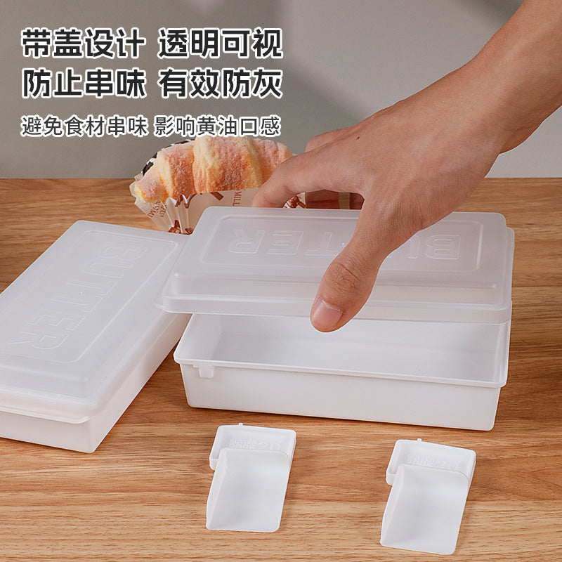 Kitchen butter keeper - airtight storage container with lid for refrigerator, slicer, and cheese cutting & storing