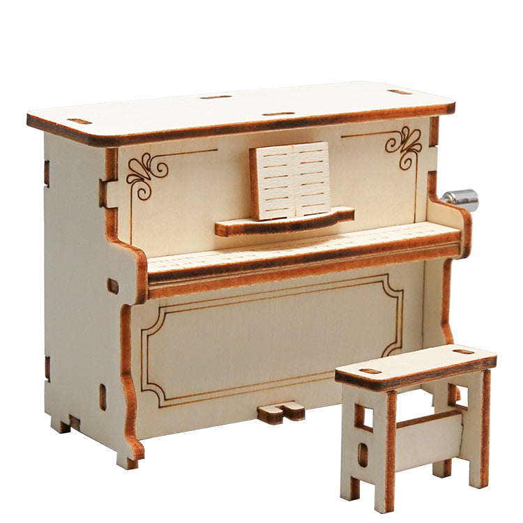 Children's hand-cranked piano music box, primary school students' technology handmade music box making materials DIY scientific experimental toys