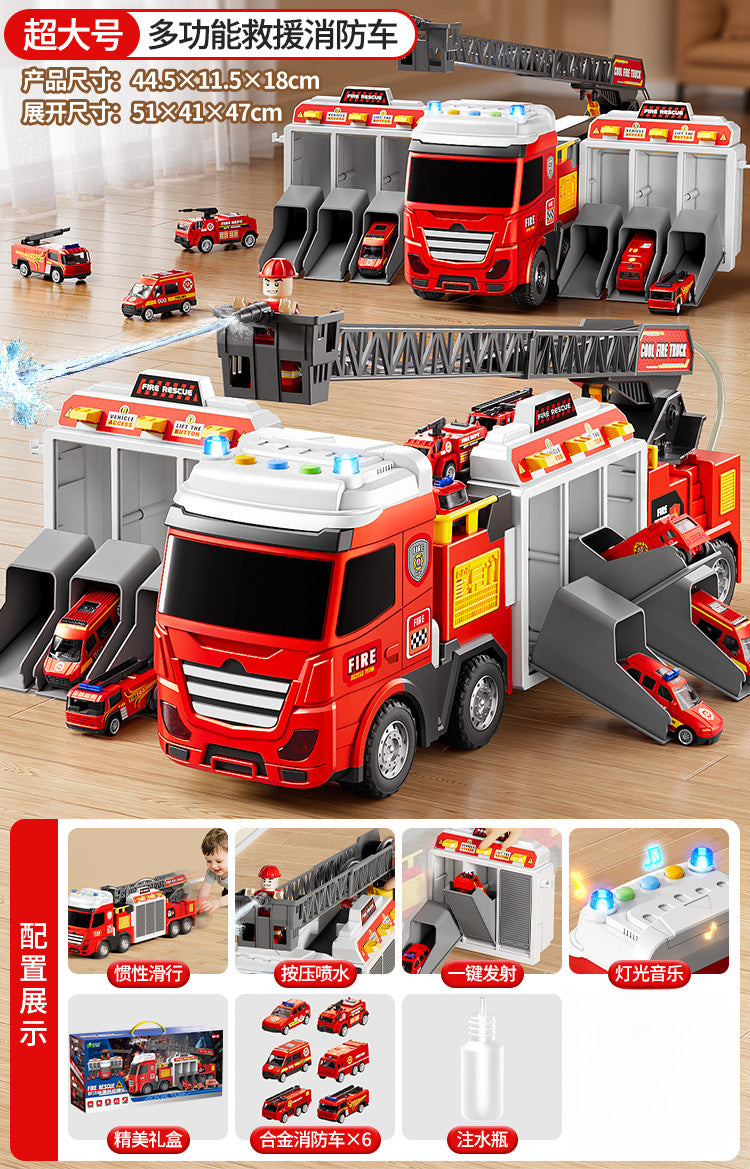 New multi-functional rescue fire truck ride-on car - realistic alloy model - toy for boys and girls - birthday gift