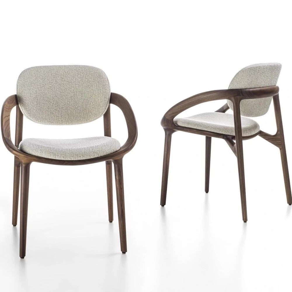 Italian dining chair - modern minimalist high-end home dining chair - leather dining chair - italian minimalist style dining chair - fabric dining chair