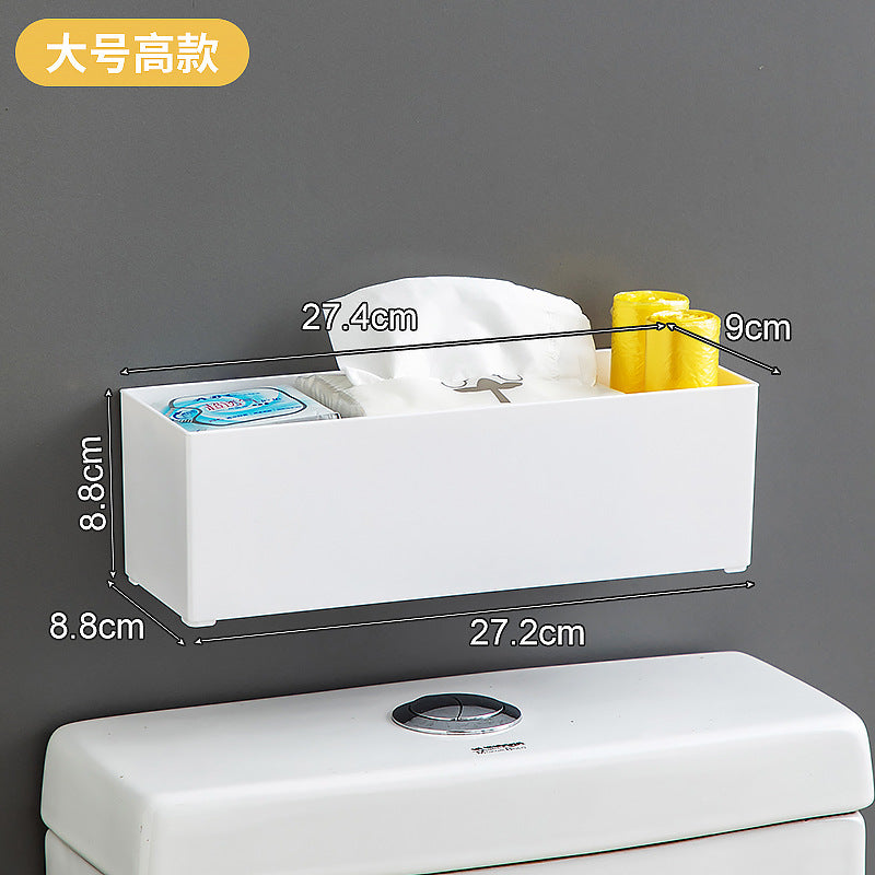 Shelf above the toilet in the bathroom Plastic multi-functional wall No punching sundries Paper towels Wall hanging storage box