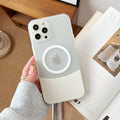 Suitable for iphone17promax splicing contrasting color mobile phone case magnetic suction apple 16 skin-like frosted anti-fall protective cover