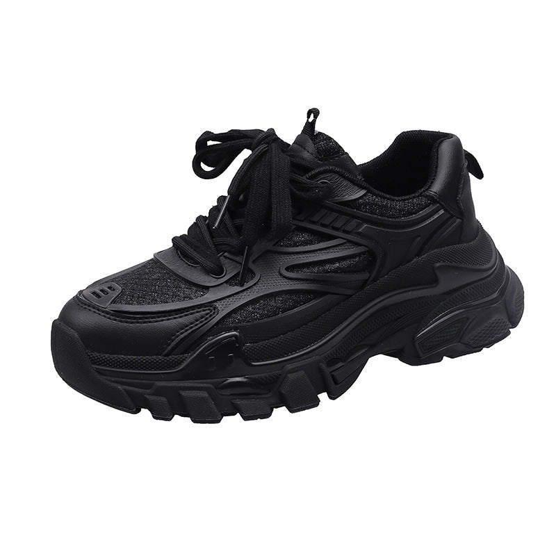 Women's chunky platform sneakers - 2026 new summer breathable mesh low-cut casual retro running shoes