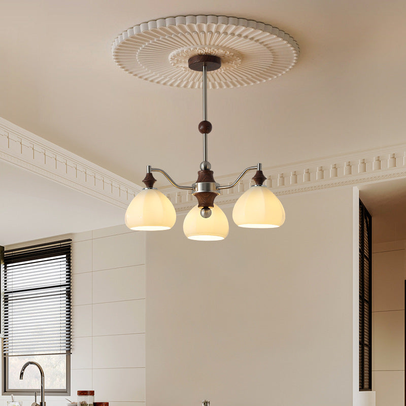 French medieval living room chandelier walnut wabi wind hall main light dining room bedroom whole house package Zhongshan lighting