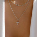 Cross sweater necklace wholesale fashion cross-border jewelry women's fall and winter full diamond fashionstylishcasual stacked necklace