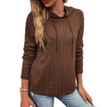 new european and american bestselling women's casual minimalist solid color pullover long sleeve hoodie