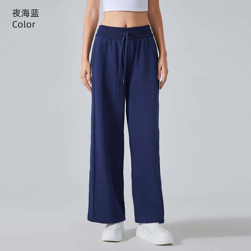 Fall and winterloose sports sweatpants for women easiest for matchwork clothingloose pantshigh waistslimming lookheattechstraight-legcasual pantsdaw134