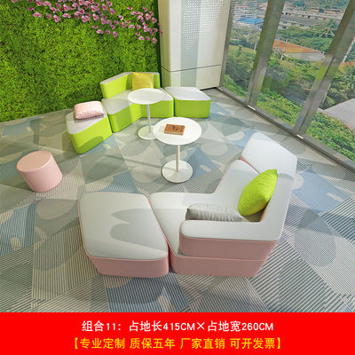 Sectional sofa minimalist creative irregular stool kindergarten office mall rest area negotiation reception table and chair sofa