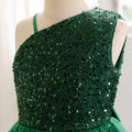 European and american style girls' evening gown - high-end, elegant, long, mesh tutu skirt, off-the-shoulder, sequin embellished, customizable, hot seller
