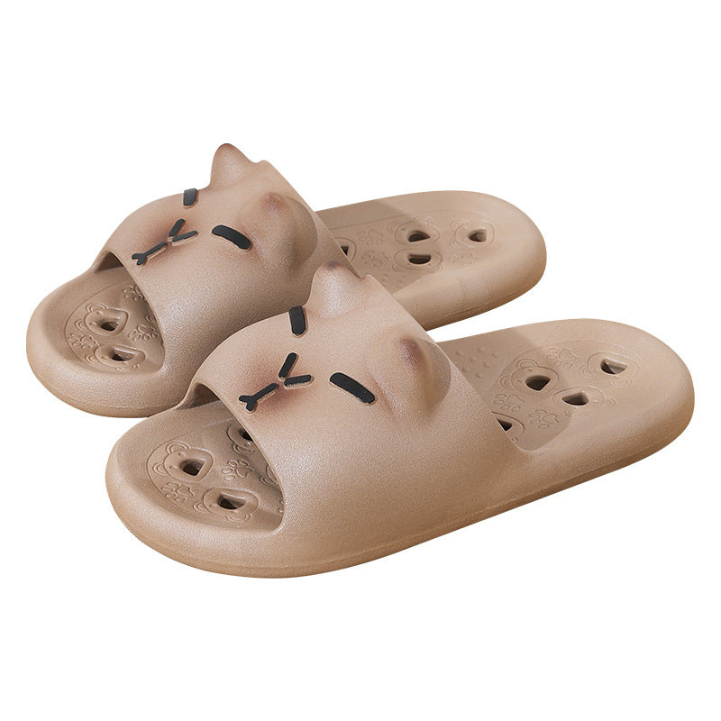 Capybara home waterproof slippers - women's indoor anti-slip soft sole bathroom bath slippers - student sandals