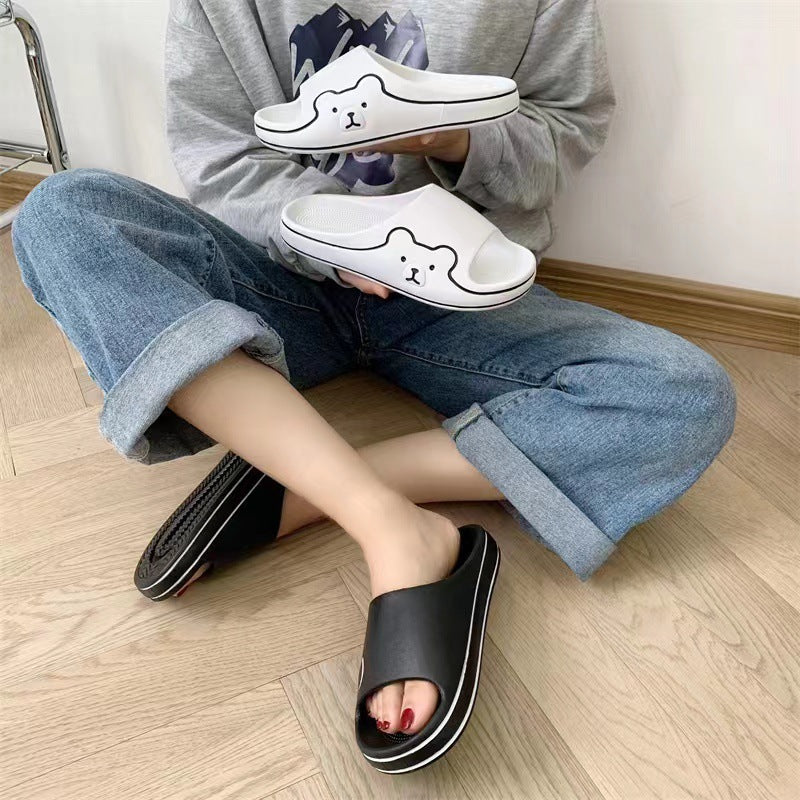 Women's slippers - indoor/outdoor, student dorm, home, bathroom, non-slip, thong sandals, candy colors, flat beach slides