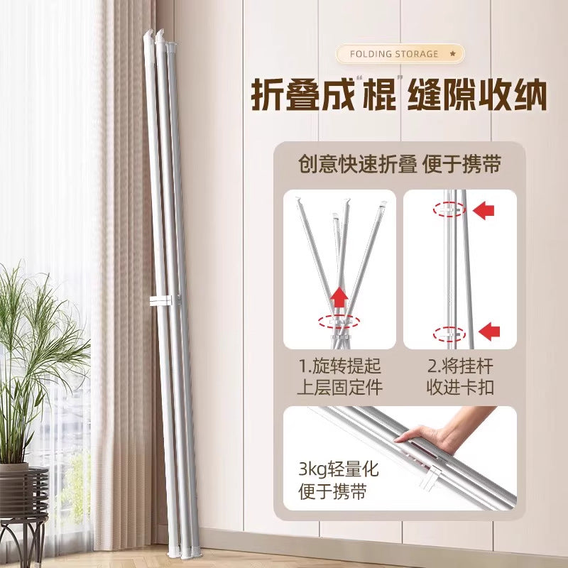 Clothes drying rack indoor for homefloor standing foldable does not take up space bedroom clothes hanger small apartment balcony clothes drying clothes