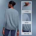 new arrival: double-sided nude feel loose fit long sleeve women's slimming breathable minimalist training fitness yoga top ds010