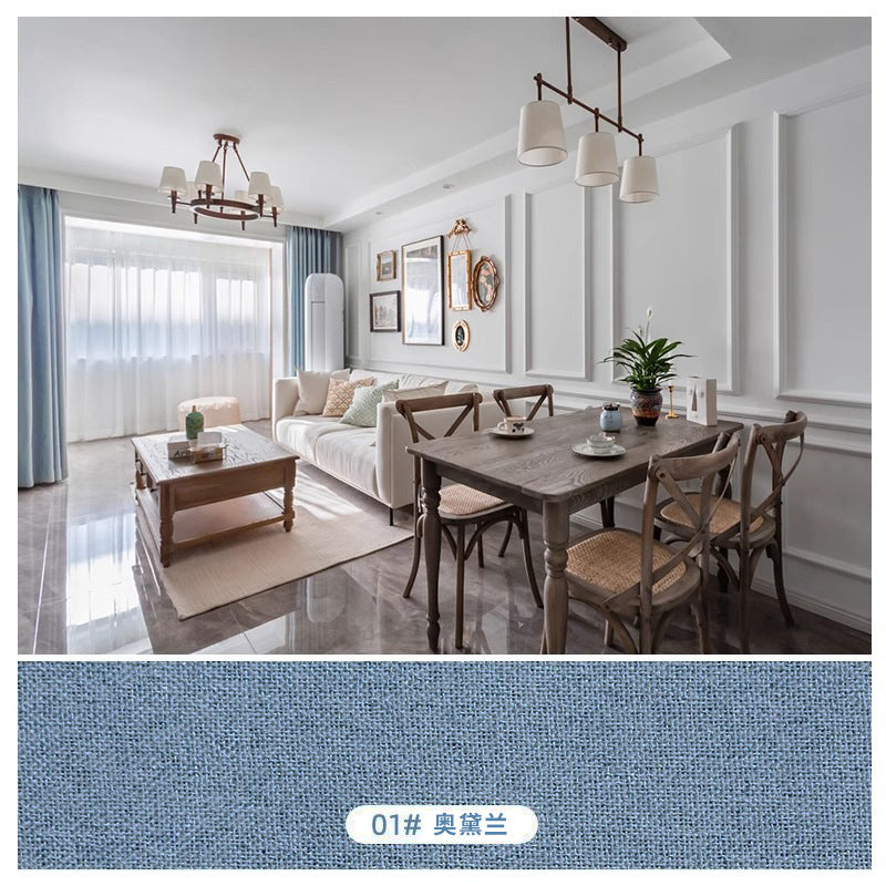 Japanese style thickened full blackout cotton and linen curtains blackout and heat insulation curtain cloth living room bedroom hotel shaoxing curtain wholesale
