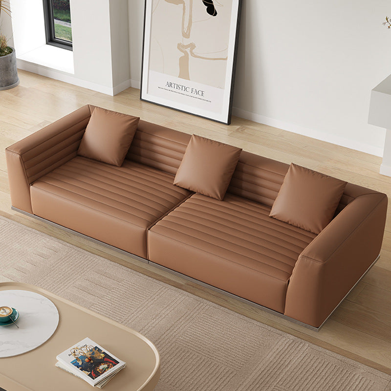 Foshan factory personalized wholesale italian normcore roger leather sofa small apartment first layer cowhide designer sofa