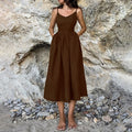 cross-border e-commerce women's fashion: european and american summer new arrivals - elegant and sexy strappy backless cami dress