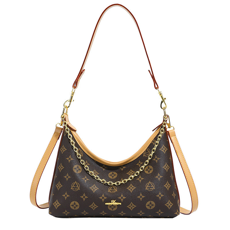accessible luxury retro old flower crescent women's 2025 new trendy large capacity commuter versatile shoulder crossbody bag wholesale
