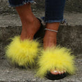 Ostrich feather sandals women's outdoor wear 2025 summer new style "stomping on shit" comfort high-end thick sole beach plus size flip-flops