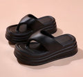 Wear-resistant women's flip-flops: summer platform sandals, thick-soled height increasing slides, beach-friendly thong sandals, versatile thick slippers
