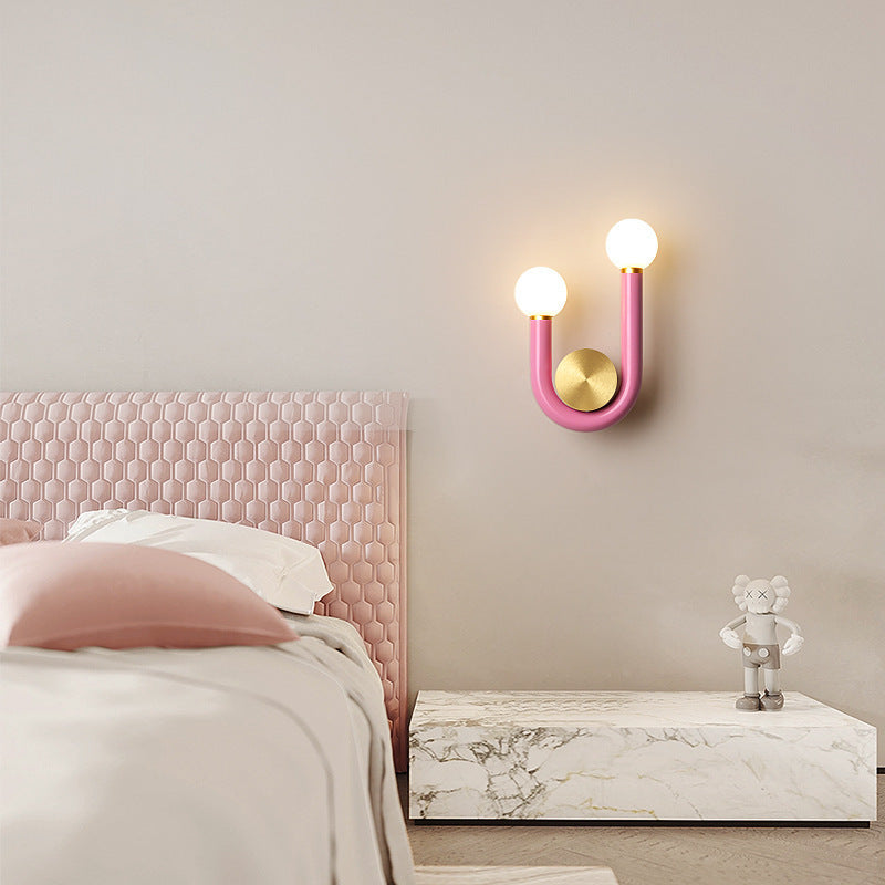 Simple storage Japanese-style creative aisle living room bedroom bedside bed and breakfast office decoration LED wall lamp