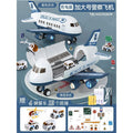 Extra large police aircraft 4 alloy cars + road signs [rechargeable version]