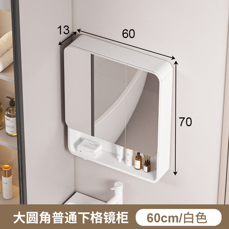 Honeycomb aluminum arc bathroom mirror cabinet lighting locker toilet wall-mounted mirror with vanity mirror smart mirror case