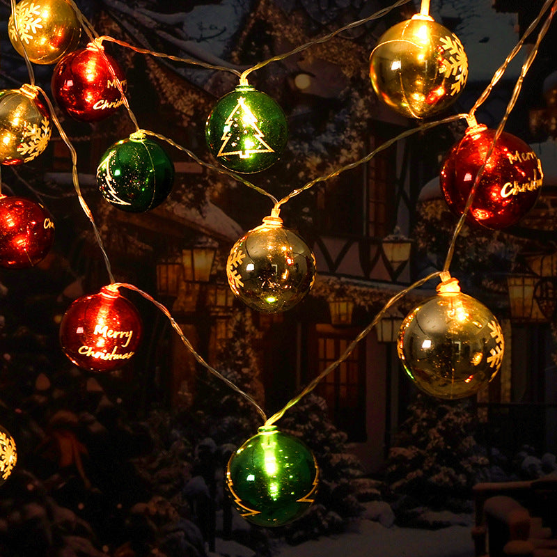 LED Christmas Printing Colored Ball Lights String Stars Festive Decoration Window Decoration Festive Decoration Flashing Lights