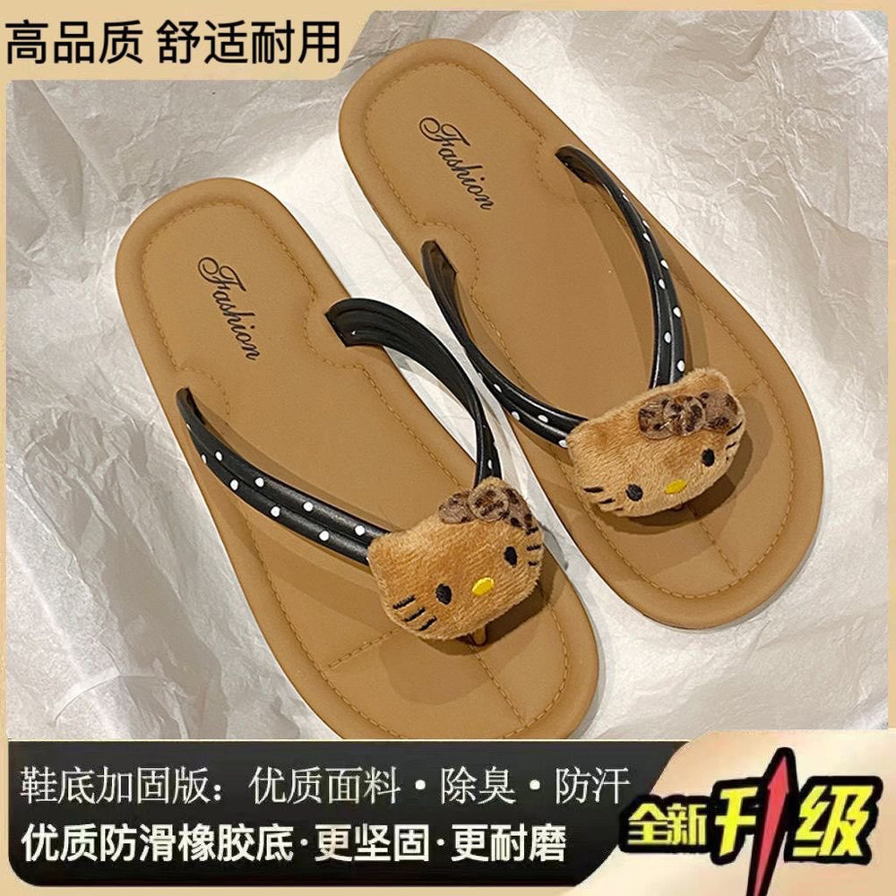 Super fairy bowsflats flip-flops for women summer outwear 2025new arrival with skirt best sellingnon-slip sandals ins