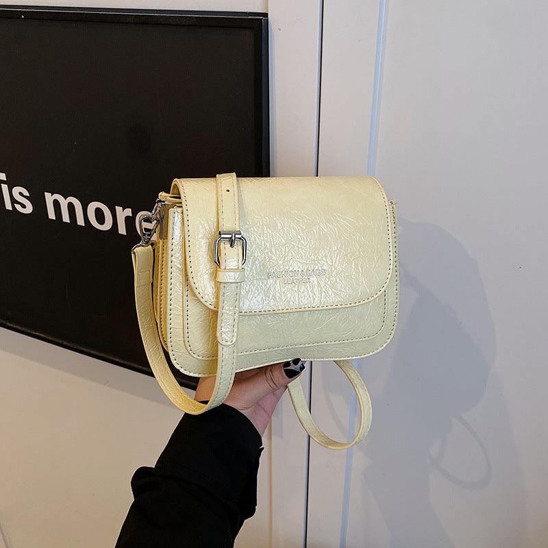 Foreign orders are popular this year, super hot small square bags for women's 2025 new high-end pleated shoulder bags, casual messenger bags.