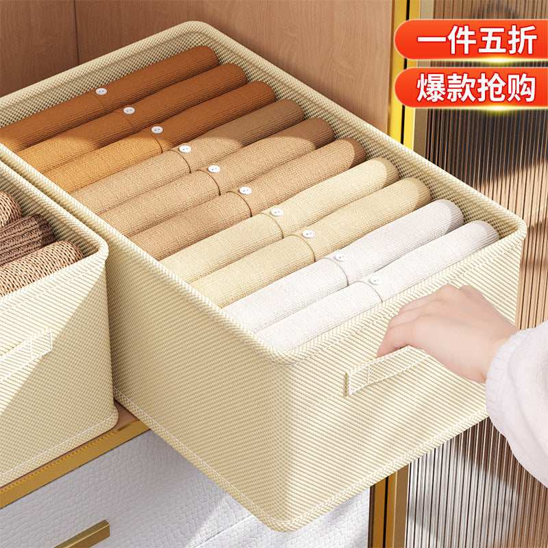 Wardrobe clothes storage box clothing layering artifact household underwear pants sorting basket storage box cabinet drawer type