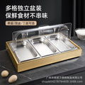Stainless steel braised meat drain tray - commercial-grade display plate with lid for hotels, cafeterias, restaurants, and sushi restaurants - keeps food fresh and cold