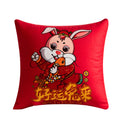 Year of the rabbit pillow personalized with printed corporate logo opening gift cushion festive red pillow factory wholesale sofa