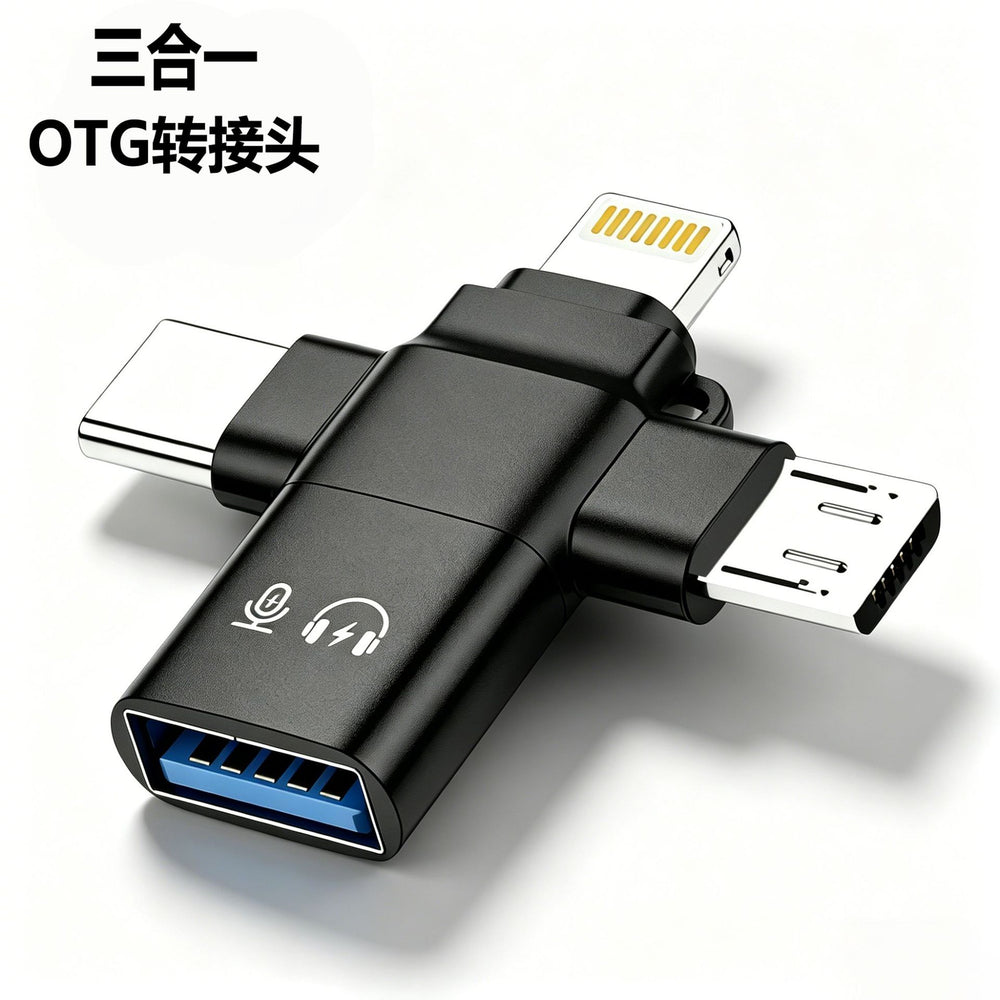 Otg adapter is suitable for apple type-c android three-in-one multi-function converter usb3.0 mobile phone card reader
