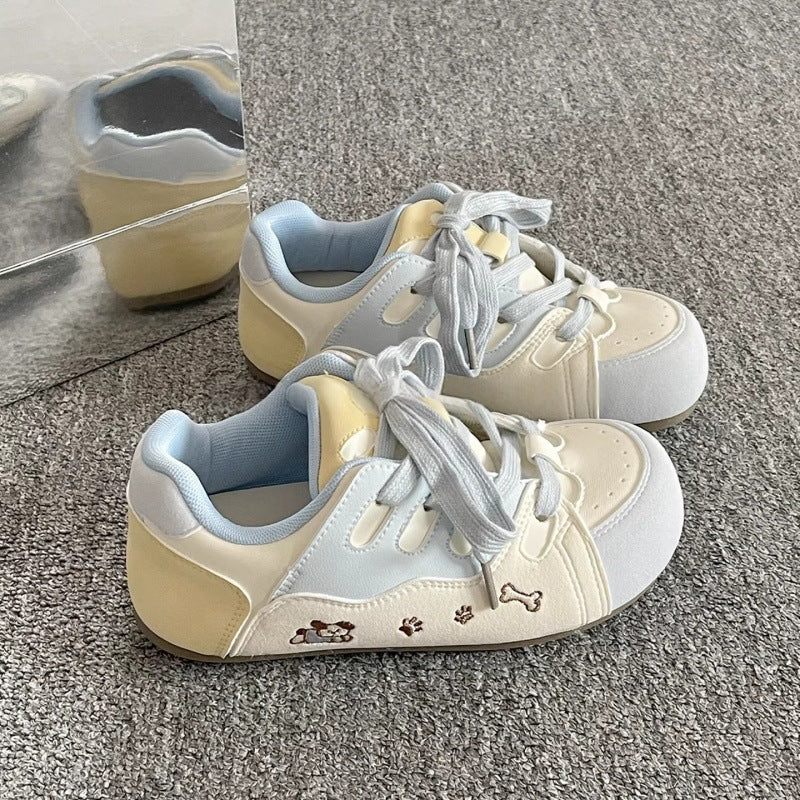Silver student german training shoes thick sole bread shoes for women 2026new arrivalspringcasualeasiest for match soft bottom sports white shoes