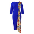 D539exportplus size women's clothing   elegantolelegant pencil skirt hip-covering patchwork african dress