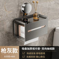 Bathroom suction cup tissue box wall mount - no drilling required - toilet paper holder for roll and sheet tissue - storage rack