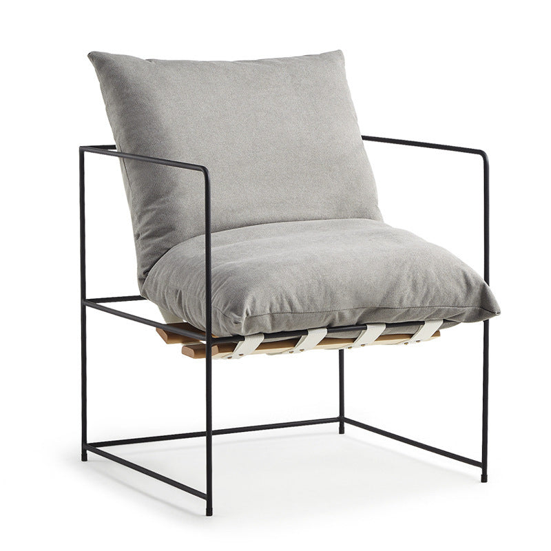 Scandinavian simple lazy sofa fabric iron single lounge chair lunch break accessible luxury reading casual chair bedroom office