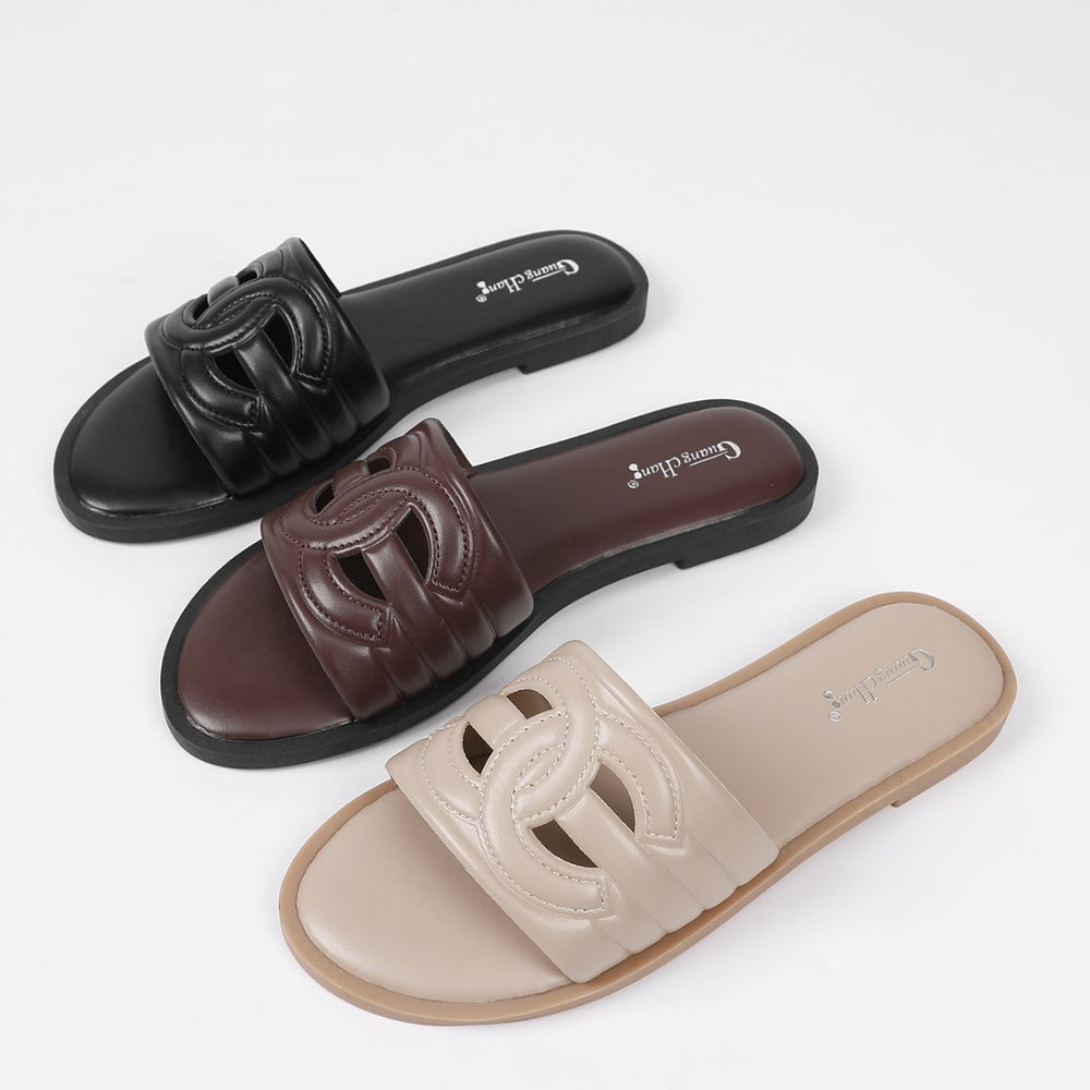 pig nose outdoor wear cut outflats slippers women's summer plaid sandals half slippers new arrival