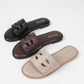 pig nose outdoor wear cut outflats slippers women's summer plaid sandals half slippers new arrival