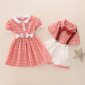 Amazon's new children's clothing brother and sister plaid + shorts suit beach vacation style short-sleeved shorts two-piece set